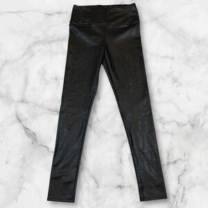 7‎ For All Mankind Black Faux Leather Skinny Pants Size small